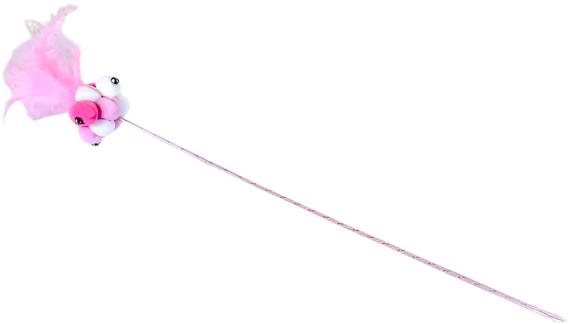 ANNAM Fluffy cat teaser 55 cm, pink - Cat Toy