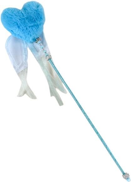 ANNAM Fluffy teaser for cats 45 cm, blue - Cat Toy