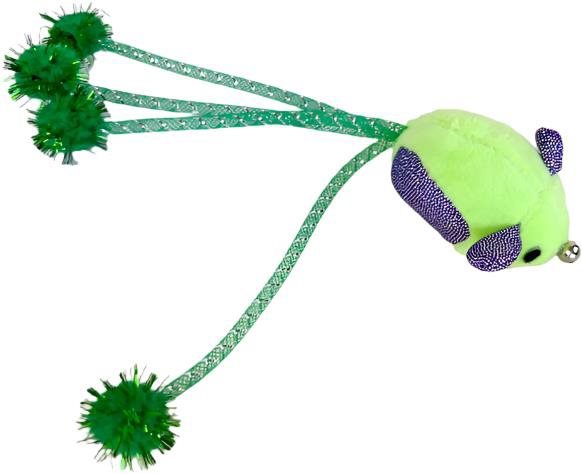 ANNAM Mouse with tail for cats 20 cm, green - Cat Toy