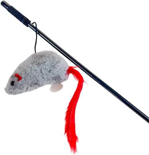 ANNAM Teaser with squeaky mouse 47 cm - Cat Toy