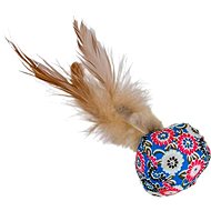 ANNAM Plush ball with feathers 15 cm, blue - Cat Toy