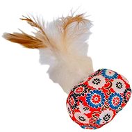 ANNAM Plush ball with feathers 15 cm, red - Cat Toy