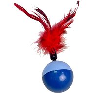 ANNAM Feather on balancing ball 20 cm, blue - Cat Toy Ball