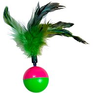 ANNAM Feather on balancing ball 20 cm, pink - Cat Toy Ball