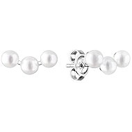 ANNA PERLY Earrings with three white freshwater pearls (Ag 925/1000; 1 g) - Earrings