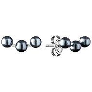ANNA PERLY Earrings with three black freshwater pearls (Ag 925/1000; 1 g) - Earrings