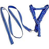ANNAM Reflective leash set with harness, harness 45-55 cm, dark blue - Leash
