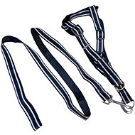 ANNAM Reflective leash set with harness, harness 45-55 cm, black - Leash