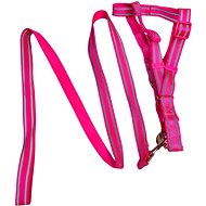 ANNAM Reflective leash set with harness, harness 45-55 cm, pink - Leash