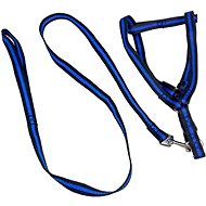 ANNAM Leash set with harness, harness 35-50 cm, dark blue - Leash