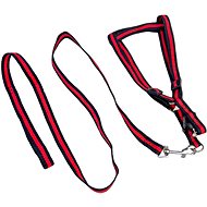 ANNAM Leash set with harness, harness 35-50 cm, red - Leash