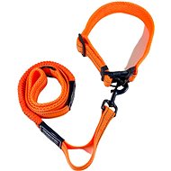 ANNAM Flexible leash with collar, leash 115 cm, collar 35-55 cm, orange - Leash