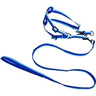 ANNAM Leash set with harness 2 cm, girth 45-60 cm, leash 118 cm, blue - Leash