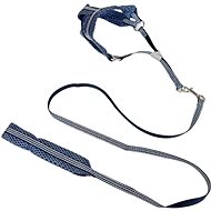 ANNAM Reflective leash set with harness 1 cm, harness 30-50 cm, leash 110 cm, grey - Leash