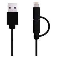 Apei MFI 2-in-1 Lightning/MicroUSB, black - 1m - Data Cable
