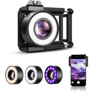 Apexel HD 120X Jewelry Macro Lens with LED Light & UV Light for Phone - Phone Camera Lens
