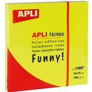 APLI 75 × 75 mm, 100 lístků, zářivě žlutý - Sticky Notes