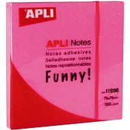 APLI 75 × 75 mm, 100 lístkov, žiarivo ružový - Samolepiaci bloček