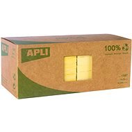 APLI 75 × 75 mm, 12 x 100 lístků, recyklovaný, žlutý - Sticky Notes