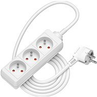 AlzaPower extension cord 230V 3 sockets 1.5m white - Extension Cable