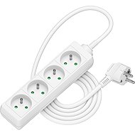 AlzaPower extension cord 230V 4 sockets 1.5m white - Extension Cable