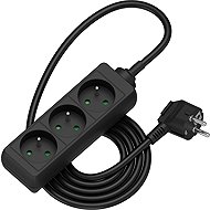 AlzaPower extension cord 230V 3 sockets 2m black - Extension Cable