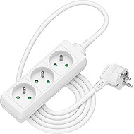 AlzaPower extension cord 230V 3 sockets 2m white - Extension Cable