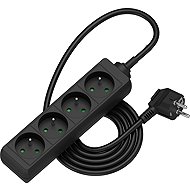AlzaPower extension cord 230V 4 sockets 2m black - Extension Cable