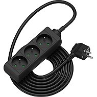 AlzaPower extension cord 230V 3 sockets 3m black - Extension Cable