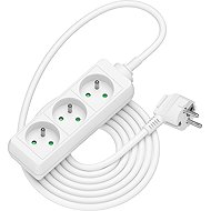AlzaPower extension cord 230V 3 sockets 3m white - Extension Cable