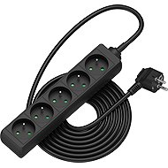 AlzaPower extension cord 230V 5 sockets 3m black - Extension Cable