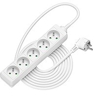 AlzaPower extension cord 230V 5 sockets 3m white - Extension Cable