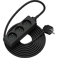 AlzaPower extension cord 230V 3 sockets 5m black - Extension Cable