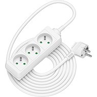 AlzaPower extension cord 230V 3 sockets 5m white - Extension Cable