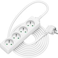 AlzaPower extension cord 230V 4 sockets 5m white - Extension Cable