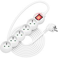 AlzaPower Arc extension cord 230V 5 sockets switch 5m white - Extension Cable