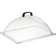 APS GN domed cover 1/2 SAN, black handle, closed - Food Cover