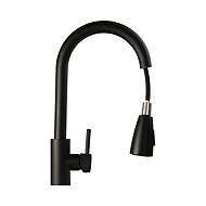 APT DA732 Kitchen sink mixer tap with pull-out spray 38cm, black - Tap