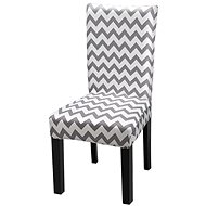 APT Universal chair cover with pattern - white-grey - Chair Cover