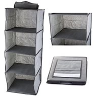 Verk 01326 Hanging organizer with 4 compartments 30×30×80cm grey - Hanging closet organiser