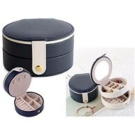 Verk 01787 Design jewellery box with mirror round blue - Jewellery Box