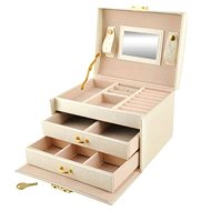 ISO 6347 Jewellery box with key mirror beige - Jewellery Box