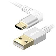 AlzaPower 90Core USB-A to USB-C 1m, ezüst - Adatkábel