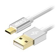 AlzaPower AluCore USB-A to Micro USB 0.5m, ezüst - Adatkábel