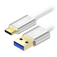 AlzaPower AluCore USB-A to USB-C 3.2 Gen 1 60W 5Gbps 0.5m, ezüst - Adatkábel