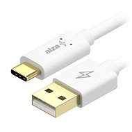 AlzaPower Core Charge USB-A to USB-C 2.0 0.13m, fehér - Adatkábel
