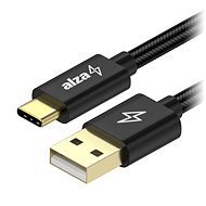 AlzaPower AluCore Charge USB-A to USB-C 2.0 3m, fekete - Adatkábel