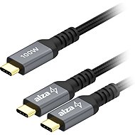 AlzaPower AluCore USB-C to Dual USB-C 2.0 100W 1.5m Space Grey - Data Cable