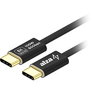 AlzaPower AluCore Ultra Slim USB-C to USB-C USB4 100W 80Gbps 1m black - Data Cable