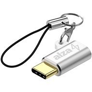 AlzaPower USB-C (M) to Micro USB (F) Keychain ezüst - Átalakító
